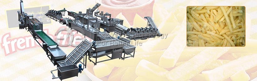 High Quality Plants Automatic Sweet Frozen French Fries Making Producing Line Potato Chips Making Machine Price