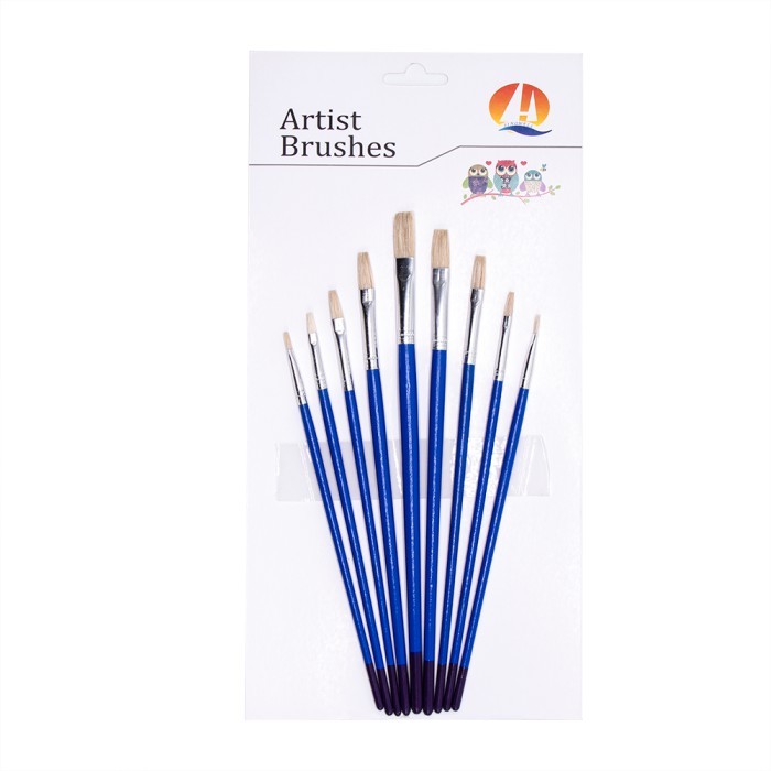 China Flat Children 9pcs #12 Artist Oil Paint Brushes on sale