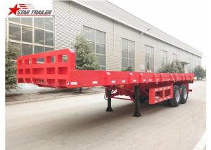 Best 9.5 Meters 2 Axles Long Flatbed Trailer , Semi Truck Lightweight Flatbed Trailer wholesale