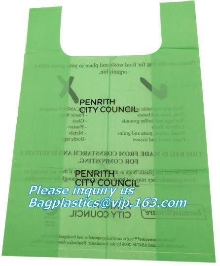 Cheap Vest Carrier Plastic Biodegradable Shopping Bag with EN13432 Certificated, Vest Carrier Plastic Shopping Bags for sale