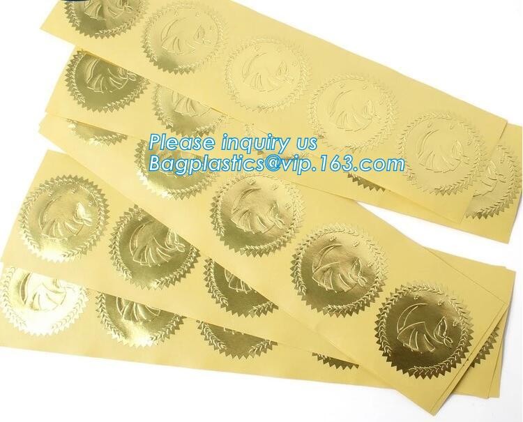 Best Custom foil sticker high quality gold self-adhesive foil vinyl sticker,Self-adhesive Label Stickers with Gold Foil Stamp wholesale