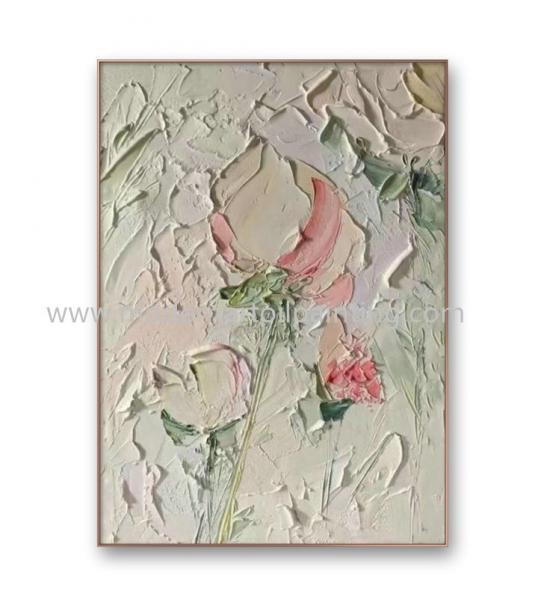 Cheap Textured Modern Flower Paintings Handpainted Canvas For Interior Decoration for sale