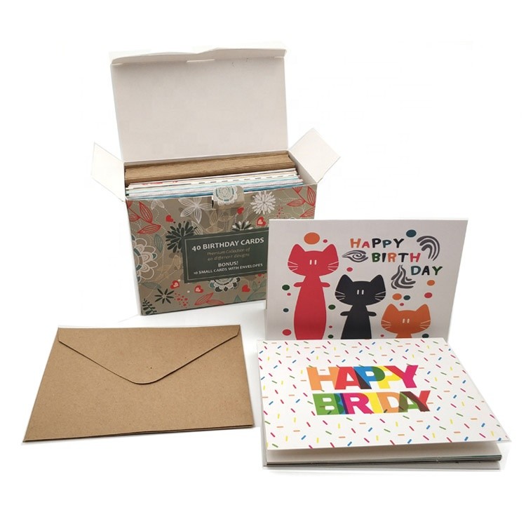 Matt Lamination Custom Paper Greeting Card , Custom Gift Card Printing
