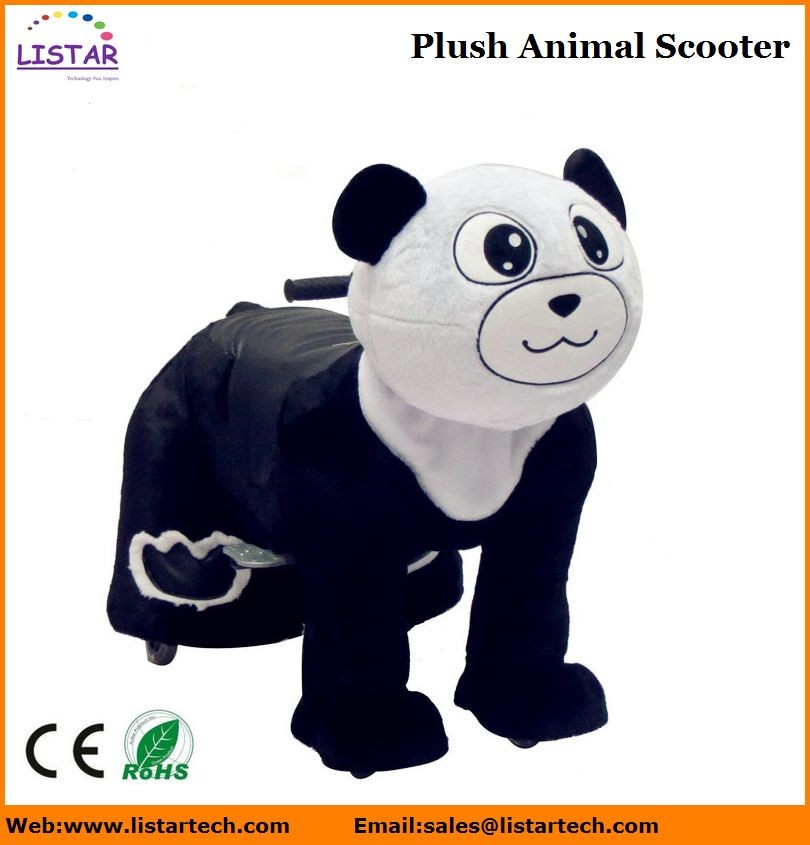 Mini Panda Plush Electric Animal Scooters with battery for children riding