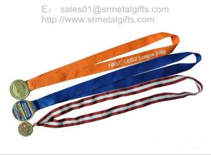 China Antique bronze athletics medals with lace ribbon, bronze engraved sporting medals, on sale