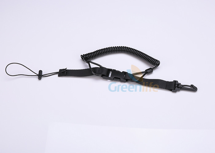 China Scuba Diving Innovative Quick Release Coil Lanyard With Plastic Hook / Cord Loop on sale