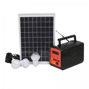 China 13000mAh Solar Home Lighting Systems 20W Solar Panel Led Light Kit on sale