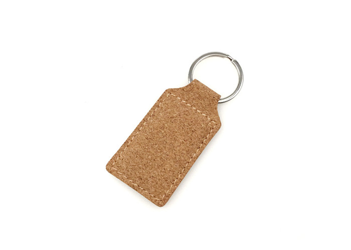 China Cork Engraved Leather Keychain for sale
