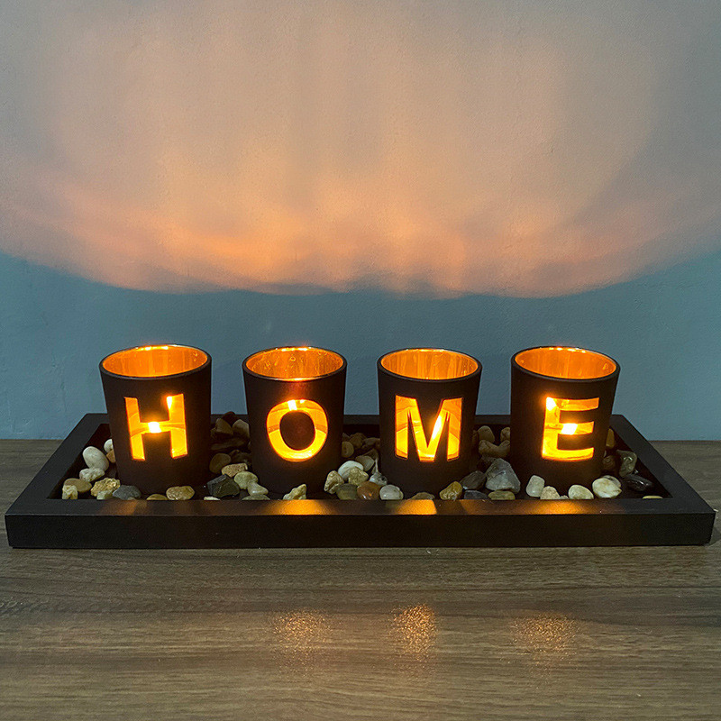 Best Wooden Letter Home Decorative Ornaments Candle Holder Candlestick OEM ODM wholesale
