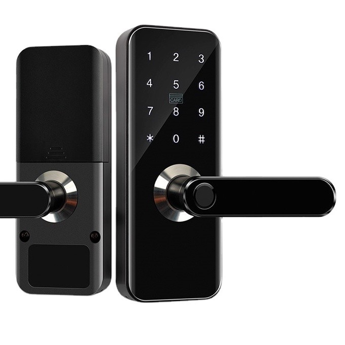 China Home Security Fingerprint Smart Wifi Door Lock Keyless Entry Door Lock With Keypad IC Card For on sale