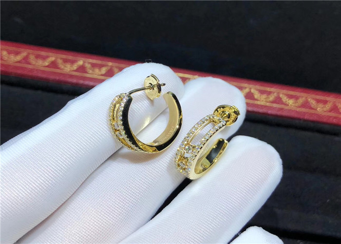 Best Personalized Charming  Diamond Earrings In 18K Yellow Gold wholesale
