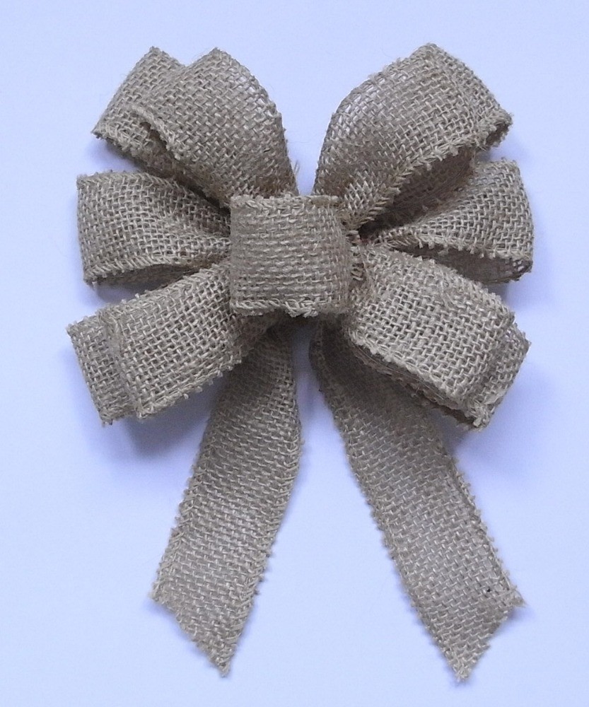 China Customize Pre Tied Ribbon Bow 5 Inch Organza Bow Tie Brown Color for sale