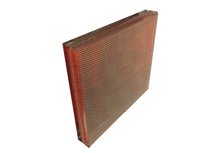 China 16mm TH Tempered Wire Mesh Glass With Fabric Interlayer For Interior Partition Wall on sale