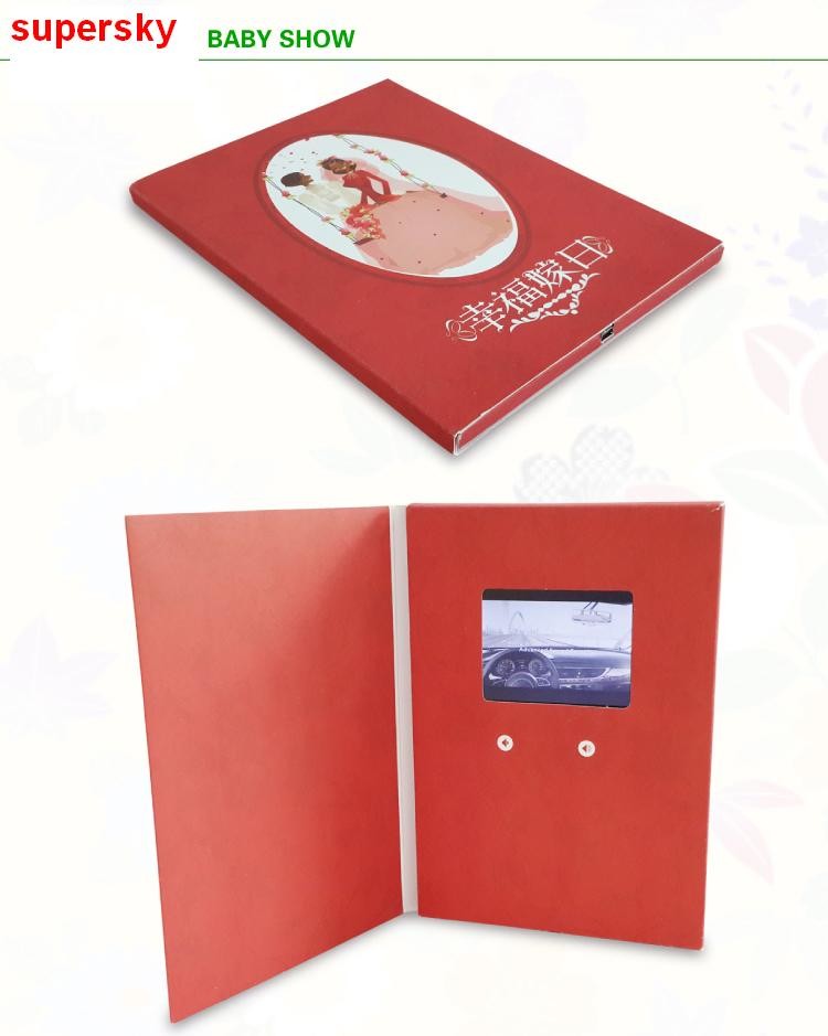 Cheap Promotional Digital Greeting Cards & Video Wedding Invitation Booklets With Touch Screen for sale