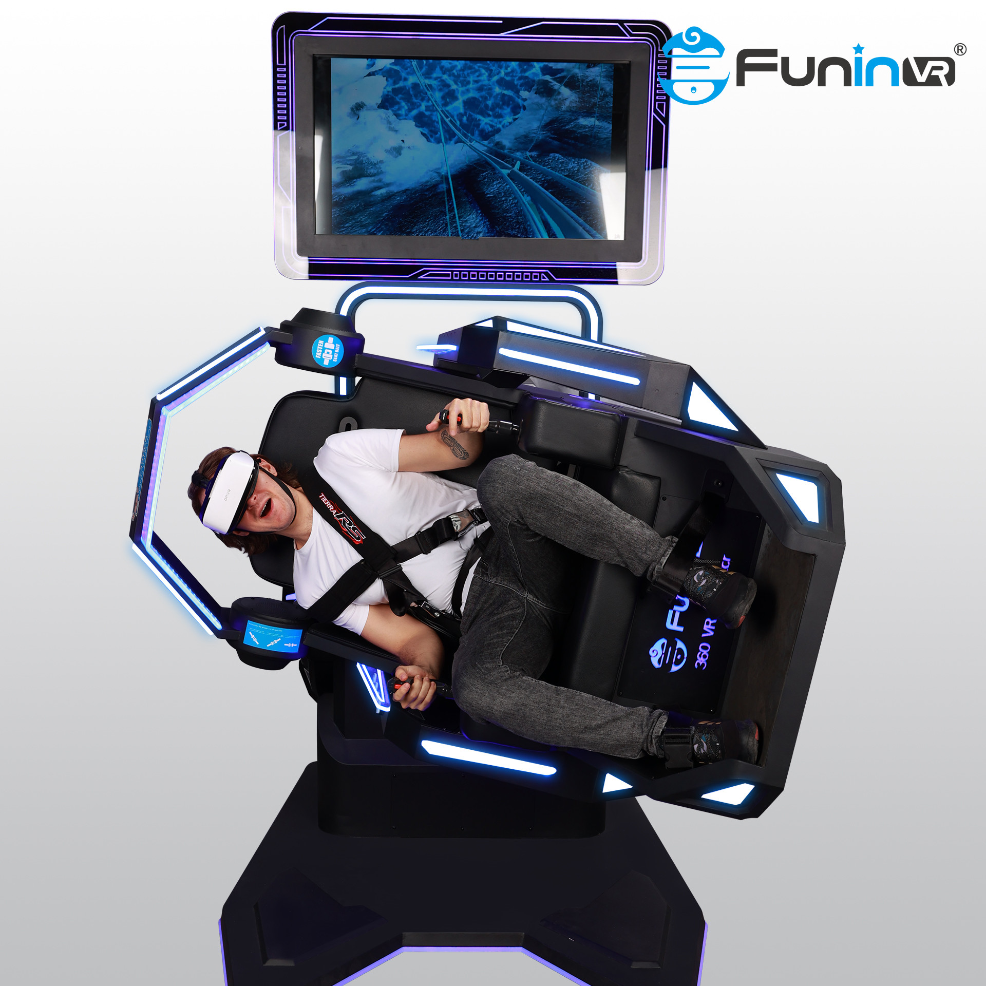 China Roller Coaster VR Experience 360 Degree Rotation VR Shuttle 9D VR Motion Ride Chair Simulator on sale