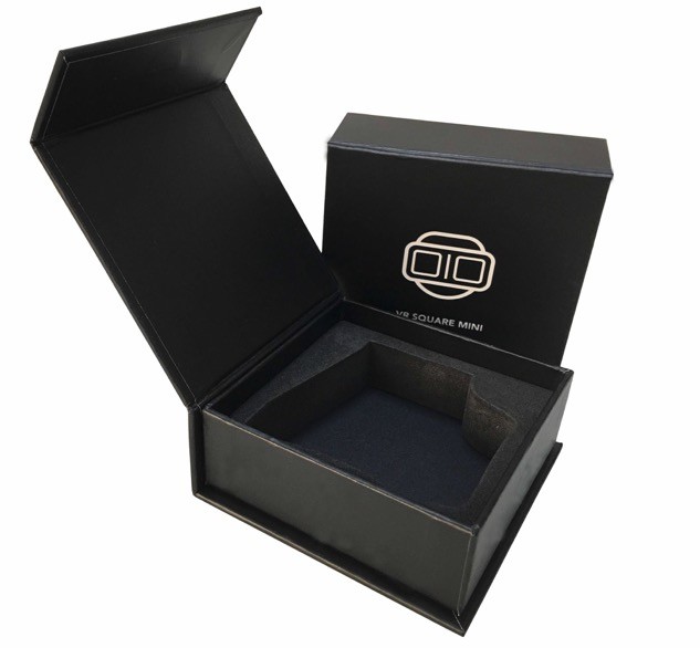 Small paper gift box packaging with cut out EVA/ foam insert for small product usb,credit card,keychain,Jewelry