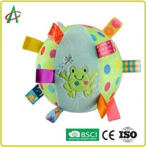 Best 6 Inches Baby Plush Rattle , Multicolor Tag Rattle Ball wholesale