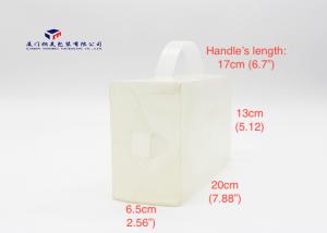 Best Twilled Stripe PP Packaging Box Milk White Color Handle On Box Top Two Ends Open wholesale