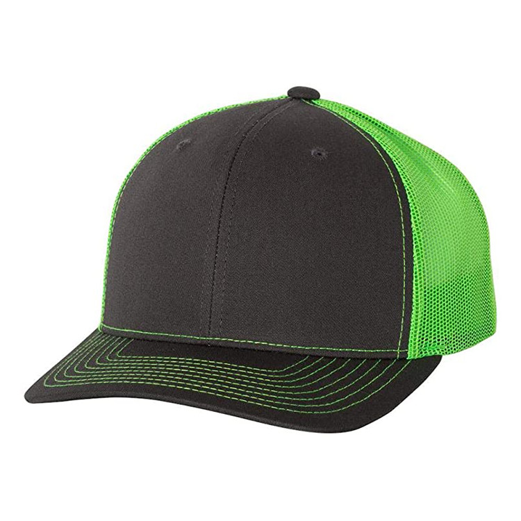Best Gorras Sports 6 Panels Blank Plain Green Trucker Mesh Caps wholesale