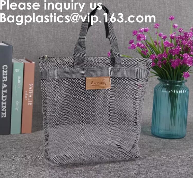 Cheap Eco Friendly Tote Mesh Shopping Bag Nylon Mesh Net,Reusable Mesh Produce Bags Larger Capacity Grocery Shopping Storage F for sale