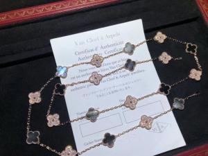 Best Rose Gold Diamond Van Cleef Jewelry , Vintage Alhambra Necklace 20 Motifs Gold Jewelry Supplier wholesale