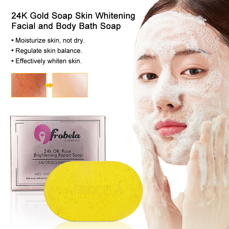China Private Label Organic Bath Soap For Face Anti-acne 24K Rose Brightening Soap on sale