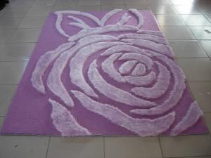 China Beautiful Rose Structured Polyester Silk Face Acrylic Underlay Shaggy Carpet on sale