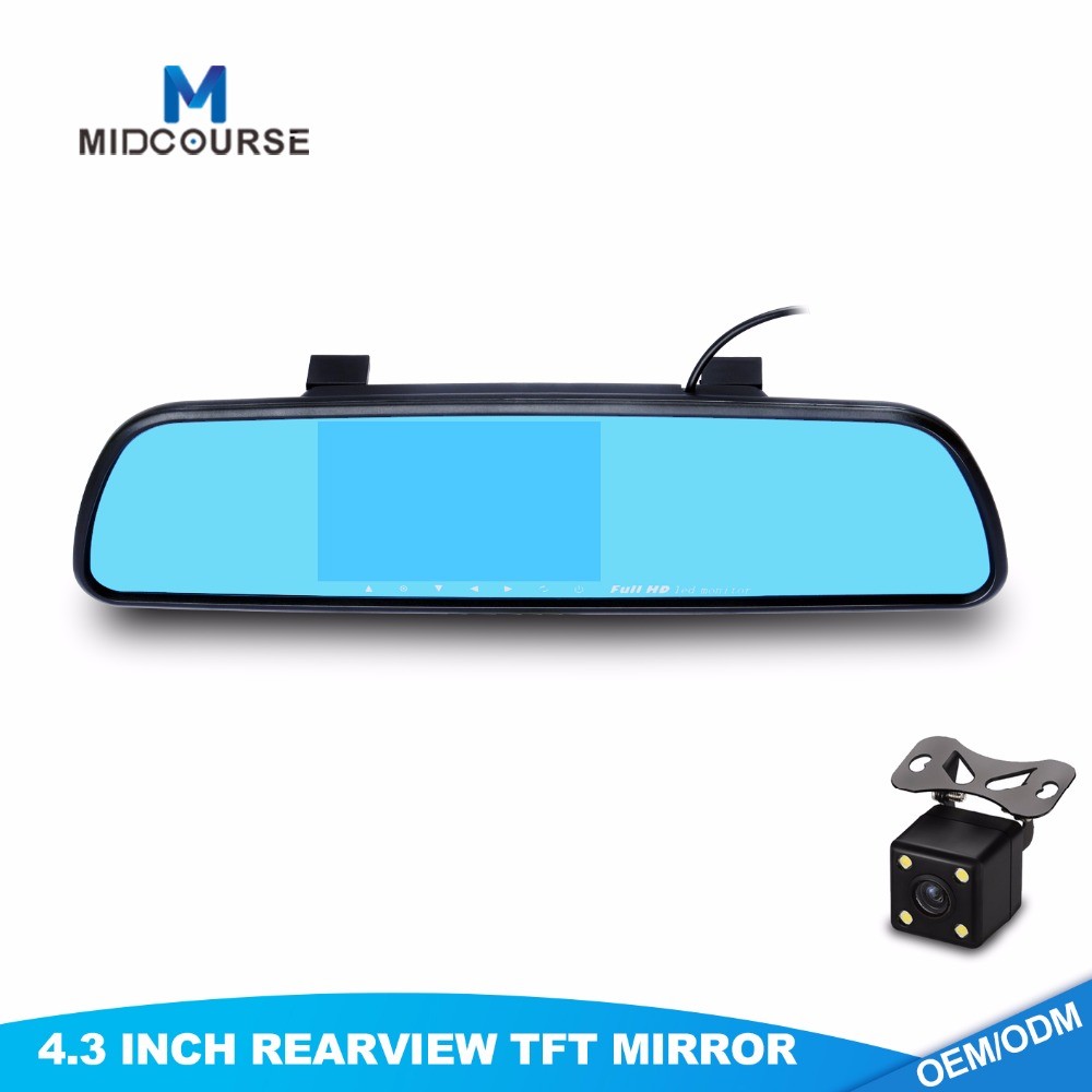 China 4.3 Inch Monitor Rear View Mirror / 5W Car Backup Camera System on sale