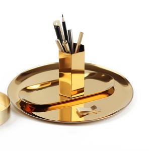 Best Nordic Style Jewelry Organizer Plate 112g Soft Brass Finish Storage Tray wholesale