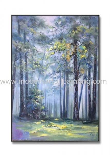 Cheap Abstract Landscape Modern Art Oil Painting For Living Room Forest Tree Painting for sale