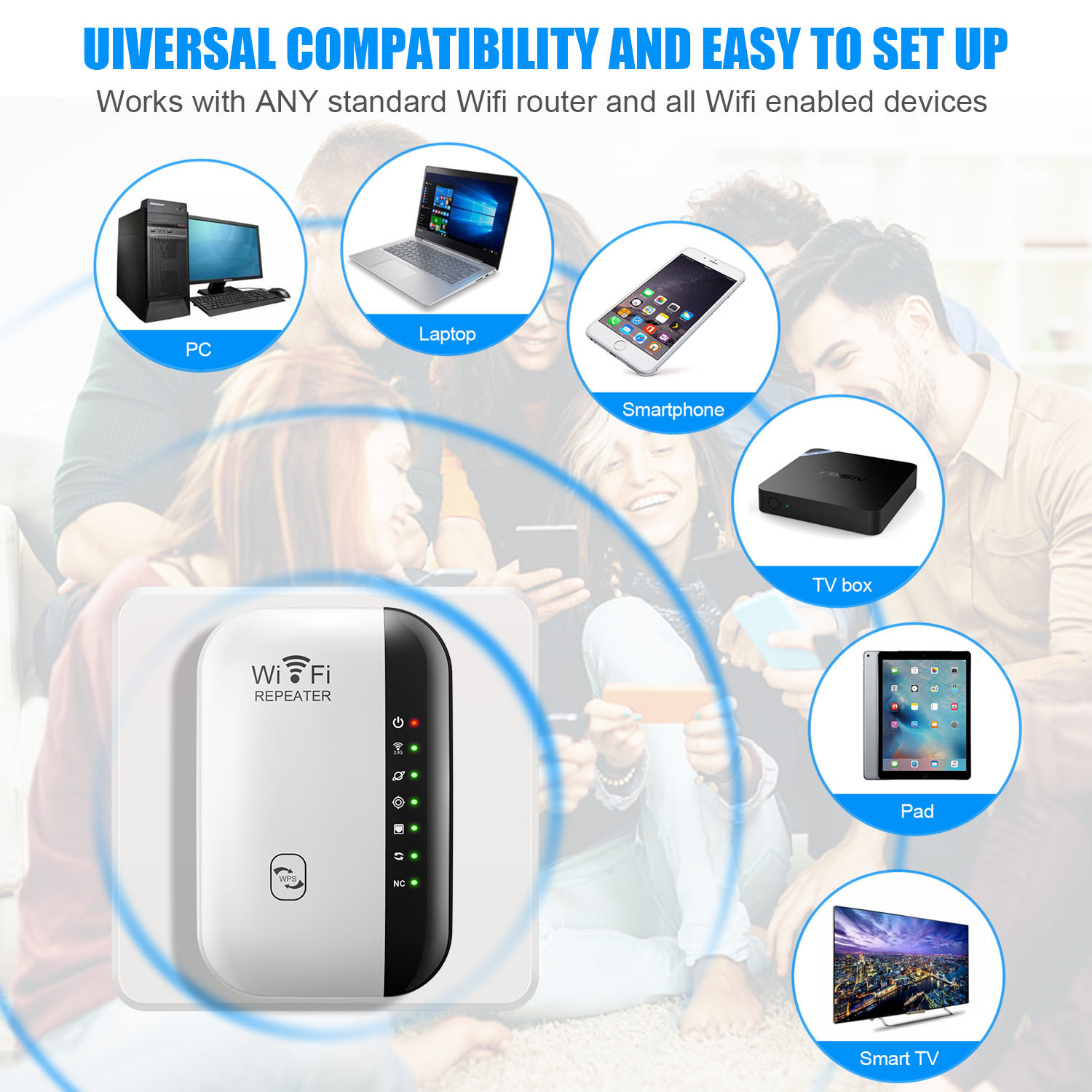 China WiFi Extender Repeater Supports up to 300Mbps speed Wireless Signal Booster and Access Point for Home Single Band 2.4Ghz on sale
