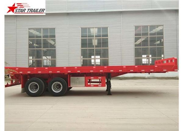Cheap 2 Axles 30ft 30Ton Flatbed Semi Trailer Leaf Spring Suspension 12R22.5 Tire for sale
