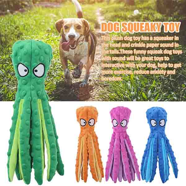 32cm*8cm Indestructible Pet Plush Toy Chew Proof Embroidered Eyes