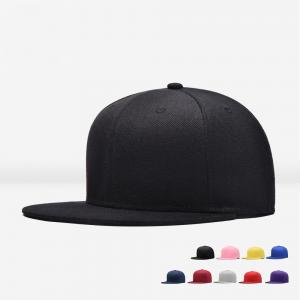 China Plain Strapback Baseball Hats , Adjustable Snapback Sports Hats With Printed Logo on sale