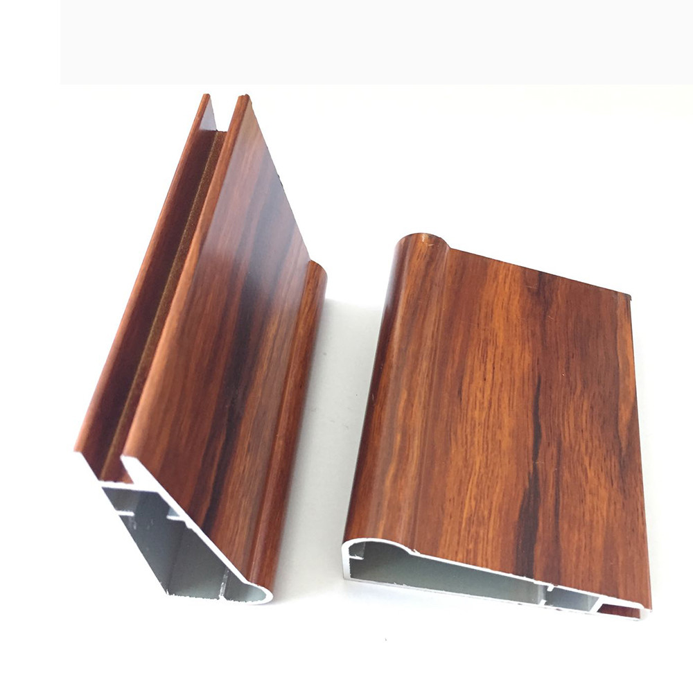 Best Modern Furniture Wood Grain Kitchen Cabinet T6 Door Aluminum Profile wholesale