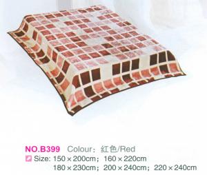 Best Red Checkered Raschel Fleece Blanket Wrapping With Matched Color Fabric wholesale