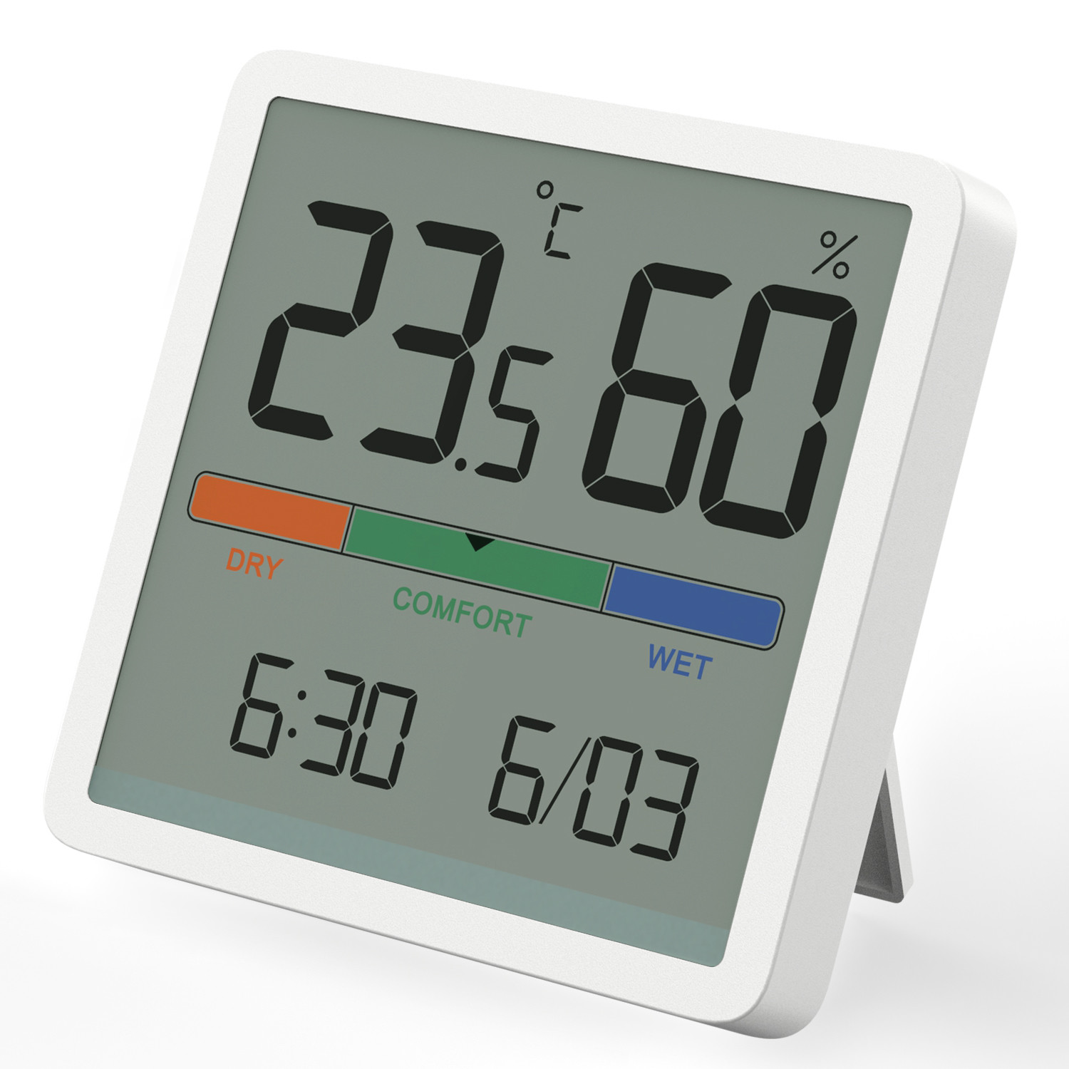 China Plastic Mini LCD Digital Temperature Humidity Meter Touch Sensitive Hygrometer on sale