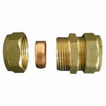 Cheap Brass Compression Fitting for Copper Pipes, OEM Services Provided, CE-marked for sale