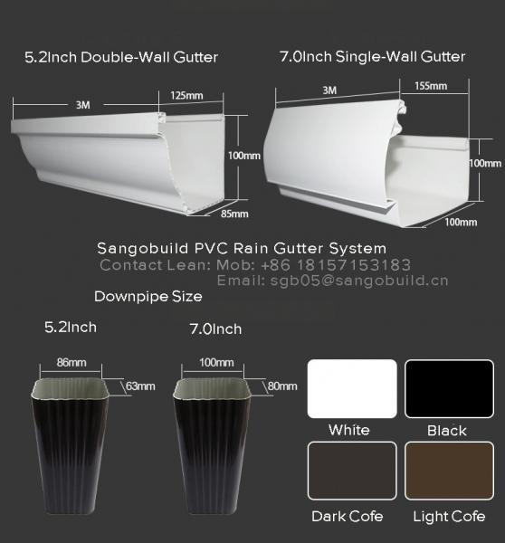 Affordable Plastic White Black Brown Building Materials Roof Rain Drainages System PVC Rain Roof Gutters And Downpipe