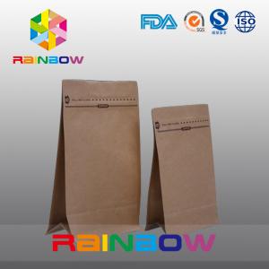China 250g 500g 750g Coffee Bean Bag , CMYK Color Kraft Paper Bag With Valve on sale