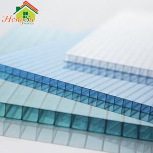 China Green Transparent Hollow 8mm Twin Wall Polycarbonate Sheet Sound Insulation on sale
