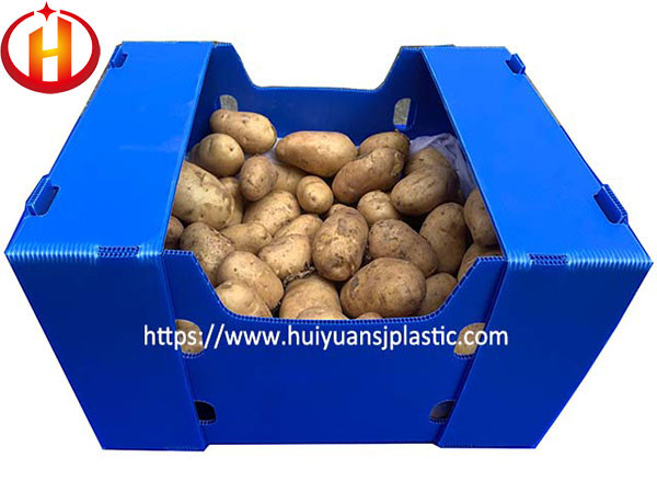 Stackable Foldable Corrugated Plastic Box For Packaging Fruits Vegetables