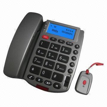 China Big Button Caller ID SOS Phone with Pendant and Handset Volume Control Feature on sale