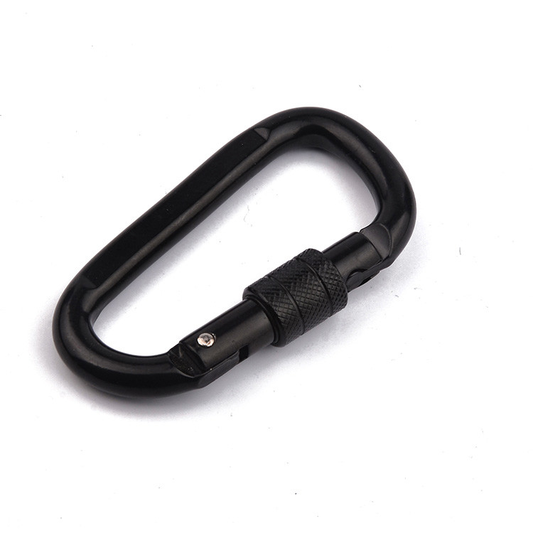 Best Promotion Shaped steel KeyChain screw locking climbing carabiner wholesale