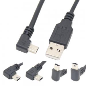 China USB 2.0 Male USB Charging Data Cable Mini With Right Angle Connector on sale