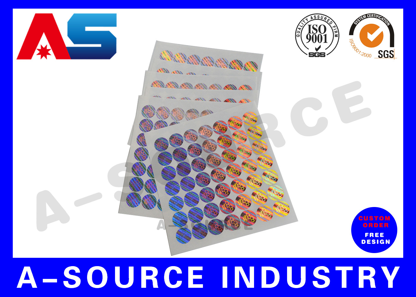 China Anti-fake Plastic Custom Holographic Stickers Order Custom Stickers Steroid Label Box Packaging on sale
