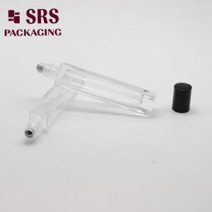 Best SRS cosmetic square shape clear color thick wall 10ml glass roll on bottle wholesale