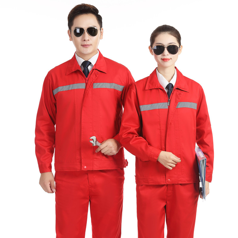 China Flyita New Red Color Men Long Sleeve Anti-static Work Clothes With Reflective Strips on sale
