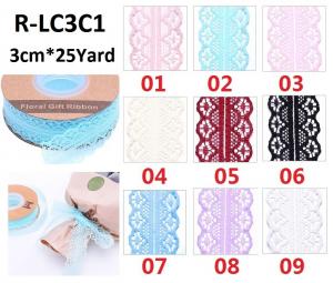 China 3CM*25Y Lace Ribbon 3CM*25Yards/roll R-LS3C on sale