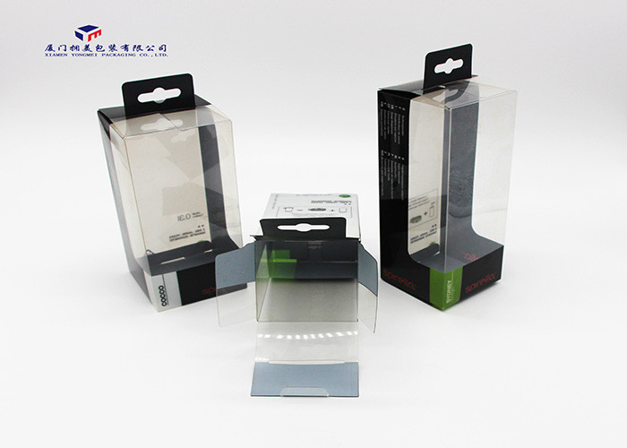 Best Super Clear PET Window Hard Plastic Box Packaging With Hang Strip On Top Rectangle wholesale
